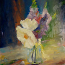 " bloemen" 80,9-x-12 cm olieverf/paneel